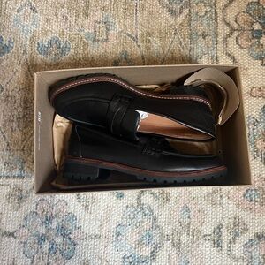 Madewell Black Lug-Sole Penny Loafers